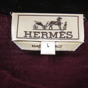 未使用品 エルメス ニットセーター 無地 長袖 ウール バーガンディ 0473【中古】HERMES