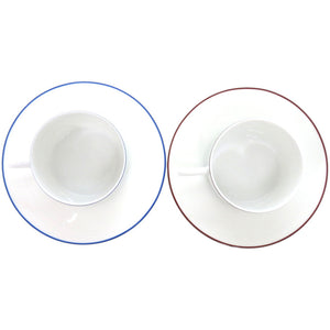 未使用品 エルメス カップ&ソーサー リズム 2個セット 食器 陶器 ブルー レッド 赤青 0506【中古】HERMES
