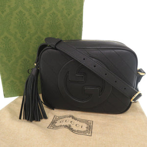 新品同様 グッチ ブロンディ 742360 レザー ブラック ショルダーバッグ 黒 0510【中古】GUCCI