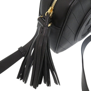 新品同様 グッチ ブロンディ 742360 レザー ブラック ショルダーバッグ 黒 0510【中古】GUCCI