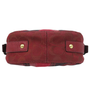 美品 コーチ パッチワーク ハンドバッグ レザー レッド 0512【中古】COACH