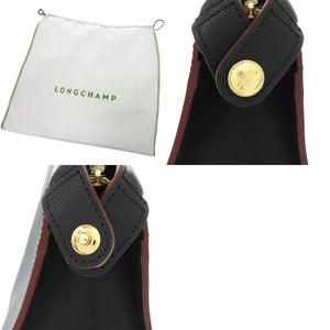 新品同様 ロンシャン ル プリアージュ エリタージュ レオパード レザー ブラック 黒 ハンドバッグ 0515【中古】Longchamp