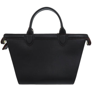 新品同様 ロンシャン ル プリアージュ エリタージュ レオパード レザー ブラック 黒 ハンドバッグ 0515【中古】Longchamp