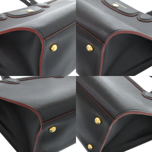 新品同様 ロンシャン ル プリアージュ エリタージュ レオパード レザー ブラック 黒 ハンドバッグ 0515【中古】Longchamp