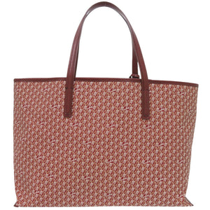 美品 モラビト オートグラフ トートGM コットン/カーフレザー レッド トートバッグ 赤 0516【中古】MORABITO