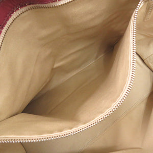 美品 モラビト オートグラフ トートGM コットン/カーフレザー レッド トートバッグ 赤 0516【中古】MORABITO