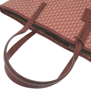 美品 モラビト オートグラフ トートGM コットン/カーフレザー レッド トートバッグ 赤 0516【中古】MORABITO