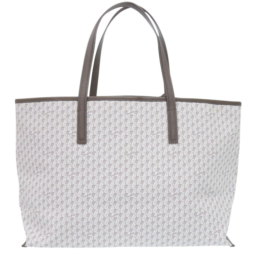 新品同様 モラビト オートグラフ トートGM コットン/カーフレザー ホワイト トートバッグ 白 0517【中古】MORABITO