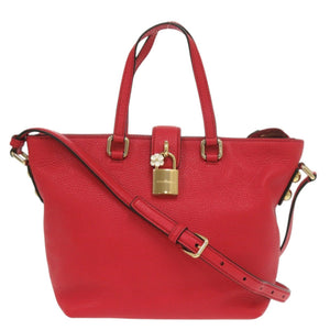 美品 ドルチェアンドガッバーナ BB6222 レザー レッド 2way ショルダーバッグ 赤 0520【中古】DOLCE&GABBANA