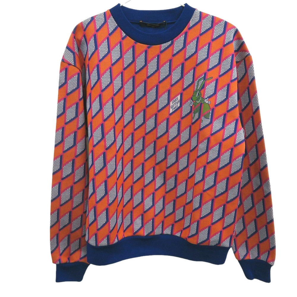 未使用 ルイ ヴィトン ダイヤモンド ダミエ スウェット RM222 総柄 ロゴ コットン オレンジ LV 0522【中古】LOUIS VUITTON