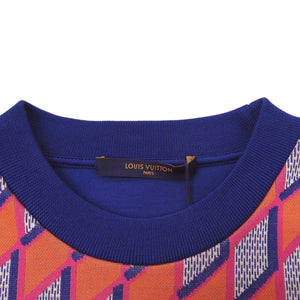 未使用 ルイ ヴィトン ダイヤモンド ダミエ スウェット RM222 総柄 ロゴ コットン オレンジ LV 0522【中古】LOUIS VUITTON