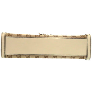 新品同様 グッチ エミリー ホースビット 295402 520931 GGキャンバス レザー ホワイト 白 ショルダーバッグ 0526【中古】GUCCI