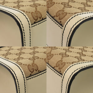 新品同様 グッチ エミリー ホースビット 295402 520931 GGキャンバス レザー ホワイト 白 ショルダーバッグ 0526【中古】GUCCI