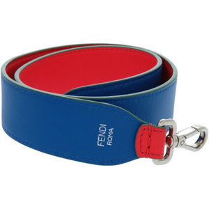 美品 フェンディ レザー レッド 赤青 ショルダーストラップ 0540【中古】FENDI