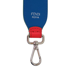 美品 フェンディ レザー レッド 赤青 ショルダーストラップ 0540【中古】FENDI