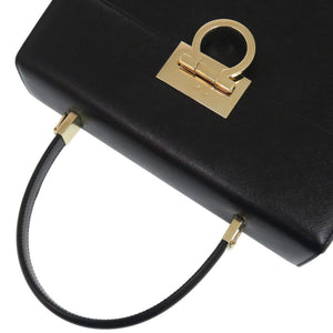 美品 サルヴァトーレフェラガモ ガンチーニ AF-21 0290 レザー ブラック 黒 ハンドバッグ 0541【中古】Salvatore Ferragamo