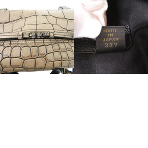 美品 ファルディ 2WAY JRA マットクロコ ベージュ ボストンバッグ ハンドバッグ 0543【中古】FURDI