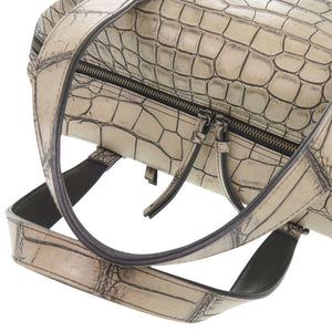 美品 ファルディ 2WAY JRA マットクロコ ベージュ ボストンバッグ ハンドバッグ 0543【中古】FURDI