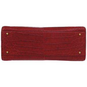 美品 ノーブランド 259570 マットクロコ レッド 赤 トートバッグ 0546【中古】no brand