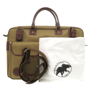未使用 ハンティングワールド サファリ ポリエステル カーキ ボストンバッグ 0553【中古】HUNTING WORLD