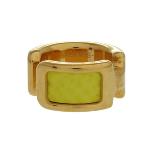 新品同様 エルメス イヤーカフ オランプPM メタル ヴォーエプソン イエロー 黄 イヤリング 0572【中古】HERMES