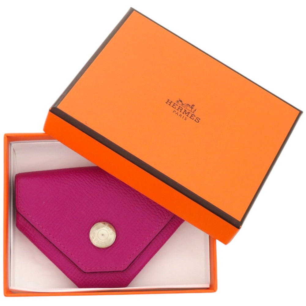 美品 エルメス ヴァンキャトル ヴォーエプソン ローズパープル A刻印 紫 コインケース 財布 0574【中古】HERMES