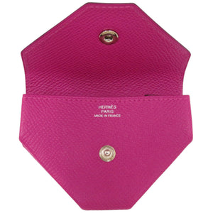 美品 エルメス ヴァンキャトル ヴォーエプソン ローズパープル A刻印 紫 コインケース 財布 0574【中古】HERMES