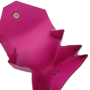 美品 エルメス ヴァンキャトル ヴォーエプソン ローズパープル A刻印 紫 コインケース 財布 0574【中古】HERMES