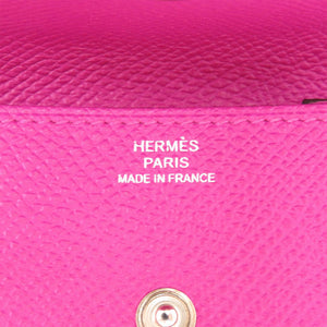 美品 エルメス ヴァンキャトル ヴォーエプソン ローズパープル A刻印 紫 コインケース 財布 0574【中古】HERMES