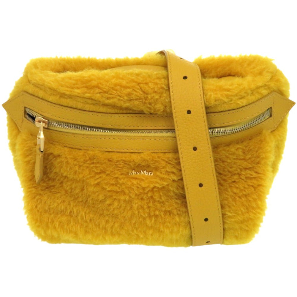 新品同様 マックスマーラ BANANE テディ 451614246 ポリエステル アルパカ イエロー 黄 ショルダーバッグ 0581【中古】MAX MARA
