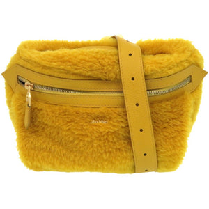 新品同様 マックスマーラ BANANE テディ 451614246 ポリエステル アルパカ イエロー 黄 ショルダーバッグ 0581【中古】MAX MARA