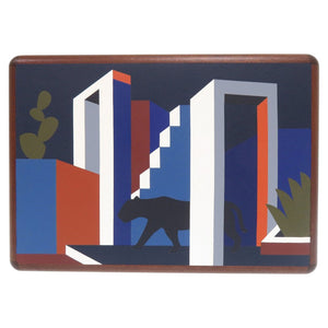 未使用 エルメス コフレ カザック メキシコ庭園のフェラン エバーカラー ヴォーエプソン マホガニーウッド ブルーデマルテ ブラウン 時計ボックス 0591【中古】HERMES