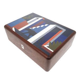 未使用 エルメス コフレ カザック メキシコ庭園のフェラン エバーカラー ヴォーエプソン マホガニーウッド ブルーデマルテ ブラウン 時計ボックス 0591【中古】HERMES