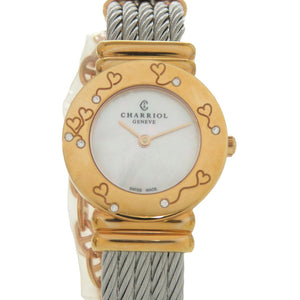 未使用 シャリオール サントロペ 028BHP.540.552 SS ホワイトシェル ピンクゴールド 白文字盤 クオーツ 腕時計 0597【中古】CHARRIOL