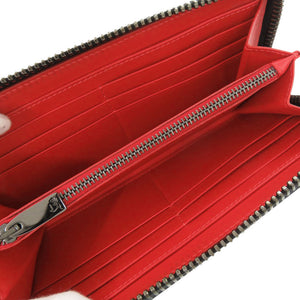 美品 クリスチャンルブタン ラウンドファスナー パネトーネ スタッズ レザー グレー 長財布 0613【中古】Christian Louboutin