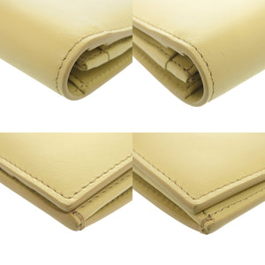 美品 プラダ 1MV025 トライアングルロゴ レザー イエロー 長財布 0615【中古】PRADA