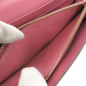 新品同様 プラダ ダイノカラー 1MH132 ヴィッテロ グレイン レザー ベージュ ピンク 長財布 0616【中古】PRADA