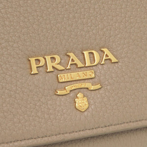 新品同様 プラダ ダイノカラー 1MH132 ヴィッテロ グレイン レザー ベージュ ピンク 長財布 0616【中古】PRADA