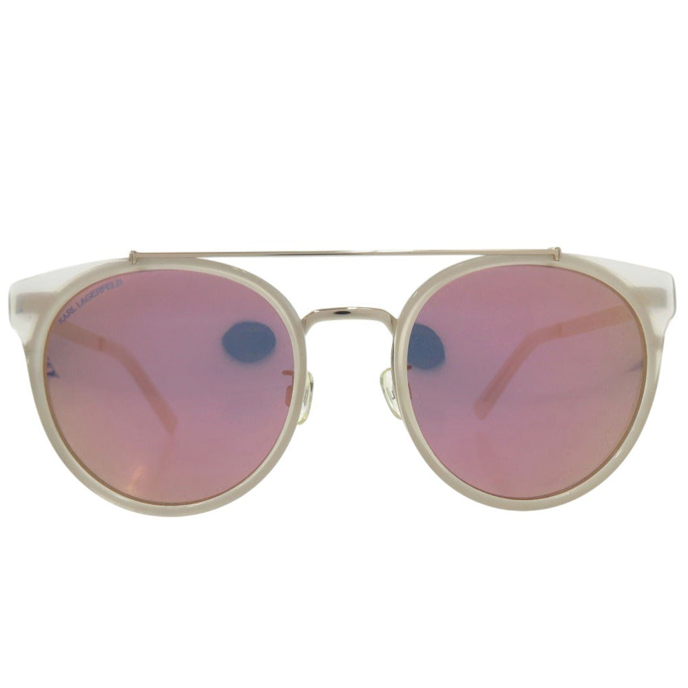 未使用品 カール ラガーフェルド ツーブリッジ サングラス KL944SK アセテート メタル ホワイト 0629【中古】KARL LAGERFELD