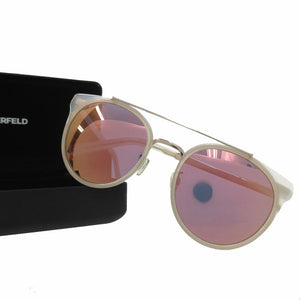 未使用品 カール ラガーフェルド ツーブリッジ サングラス KL944SK アセテート メタル ホワイト 0629【中古】KARL LAGERFELD