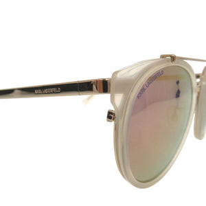 未使用品 カール ラガーフェルド ツーブリッジ サングラス KL944SK アセテート メタル ホワイト 0629【中古】KARL LAGERFELD