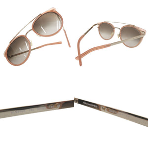 未使用品 カール ラガーフェルド ツーブリッジ サングラス KL944SK アセテート メタル ピンクベージュ 0632【中古】KARL LAGERFELD