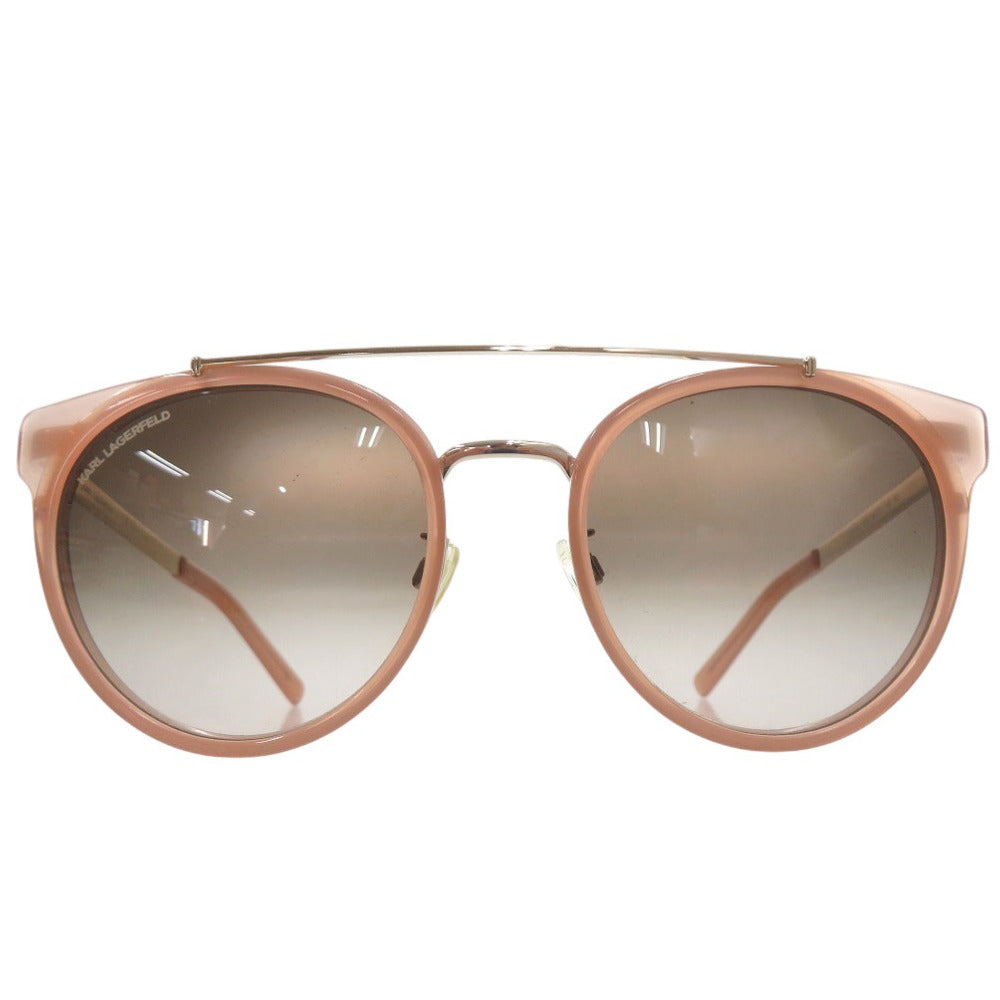 未使用品 カール ラガーフェルド ツーブリッジ サングラス KL944SK アセテート メタル ピンクベージュ 0632【中古】KARL LAGERFELD