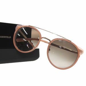 未使用品 カール ラガーフェルド ツーブリッジ サングラス KL944SK アセテート メタル ピンクベージュ 0632【中古】KARL LAGERFELD