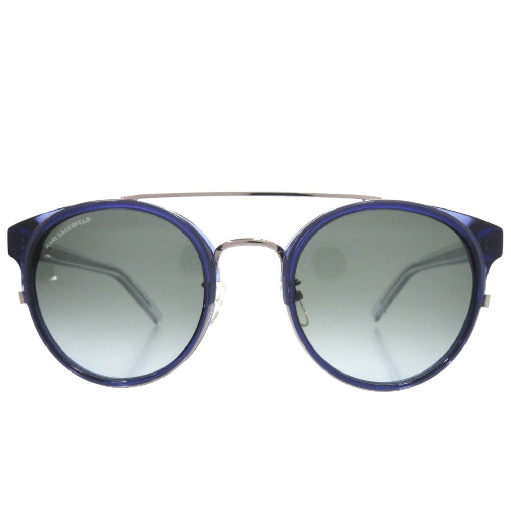 未使用品 カールラガーフェルド ツーブリッジ サングラス KL945SK アセテート メタル ネイビーブルー 0635【中古】KARL LAGERFELD