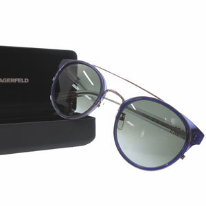 未使用品 カールラガーフェルド ツーブリッジ サングラス KL945SK アセテート メタル ネイビーブルー 0635【中古】KARL LAGERFELD
