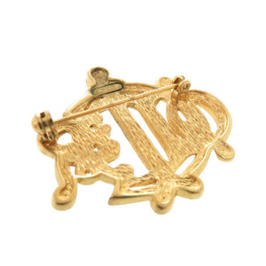 クリスチャンディオール エンブレム メタル ゴールド ブローチ 0637【中古】Christian Dior