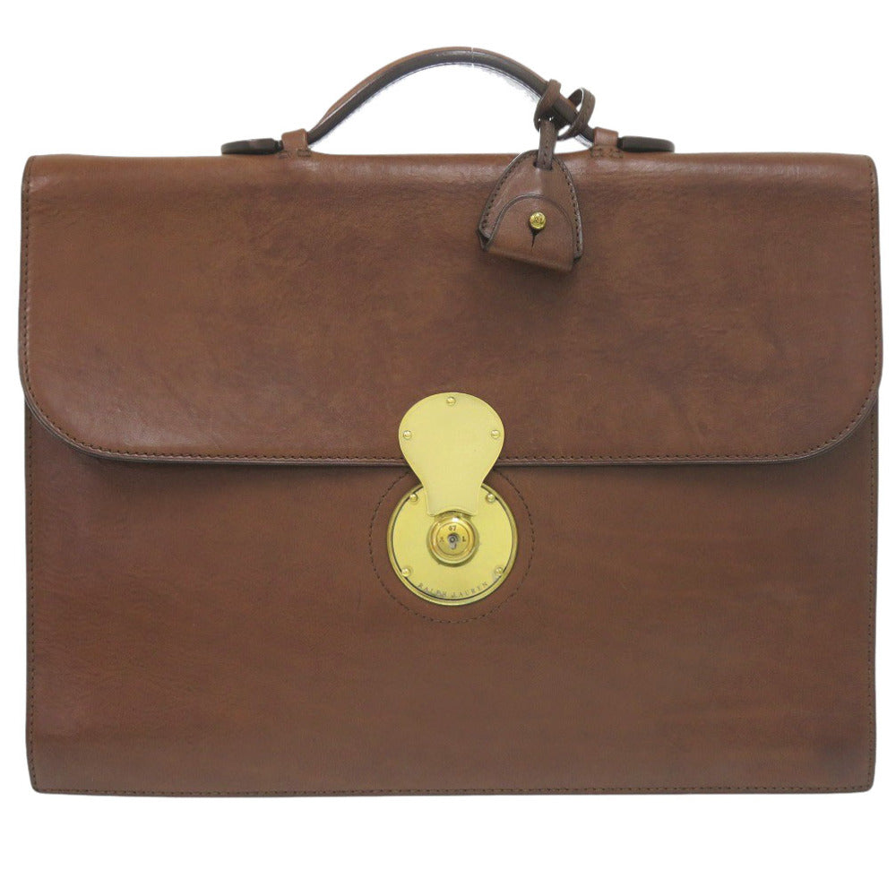 ポロ ラルフローレン レザー ブラウン ビジネスバッグ 茶 0639【中古】POLO RALPH LAUREN