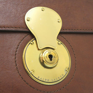 ポロ ラルフローレン レザー ブラウン ビジネスバッグ 茶 0639【中古】POLO RALPH LAUREN