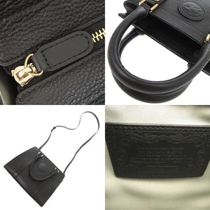 美品 ハンティングワールド 2WAY レザー ブラック ハンドバッグ 黒 0641【中古】HUNTING WORLD